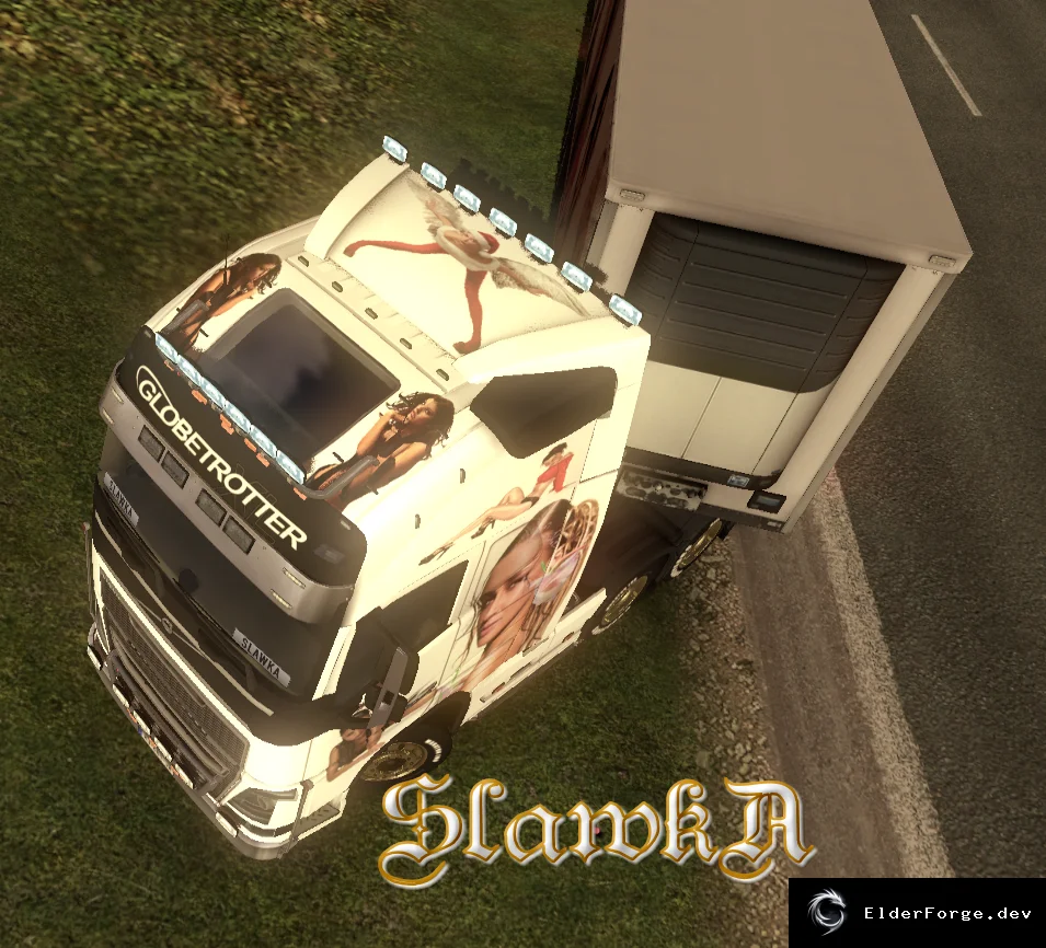 Обложка мода: Скин Combo Volvo FH16 2013 + прицеп Girl для Euro Truck Simulator 2
