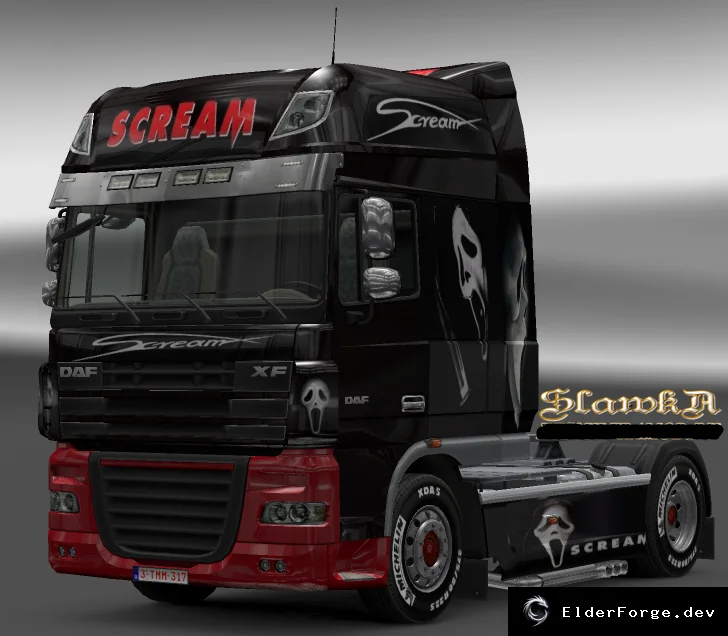 Обложка мода: Скин DAF XF Scream для Euro Truck Simulator 2 – яркий внешний вид