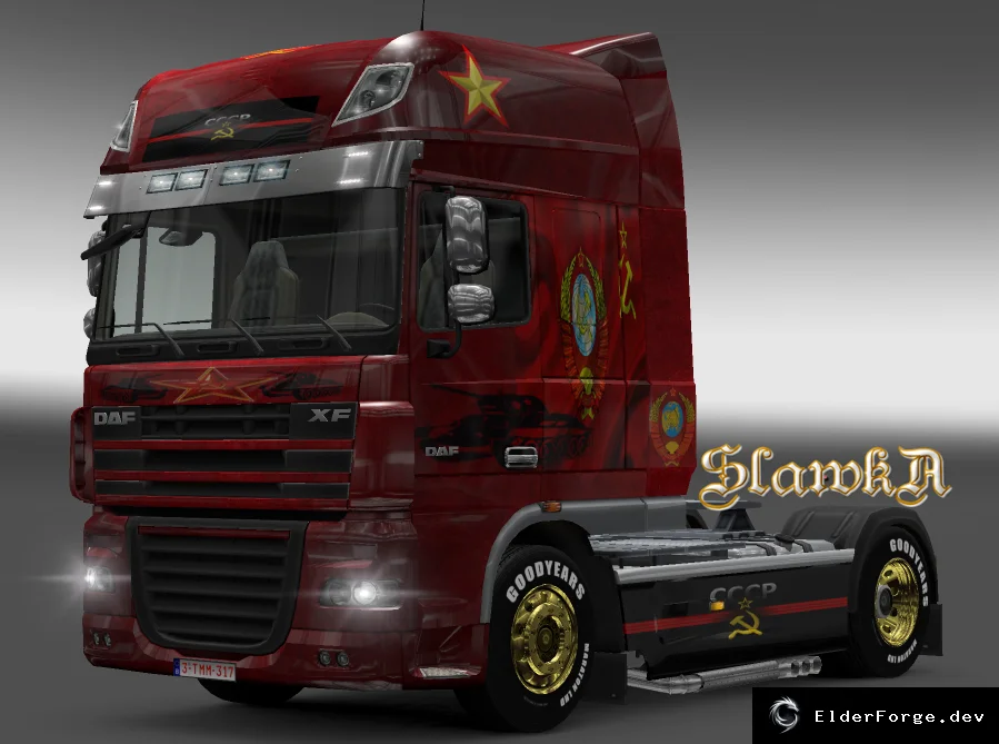 Обложка мода: Скин DAF XF USSR для Euro Truck Simulator 2 – уникальный внешний вид