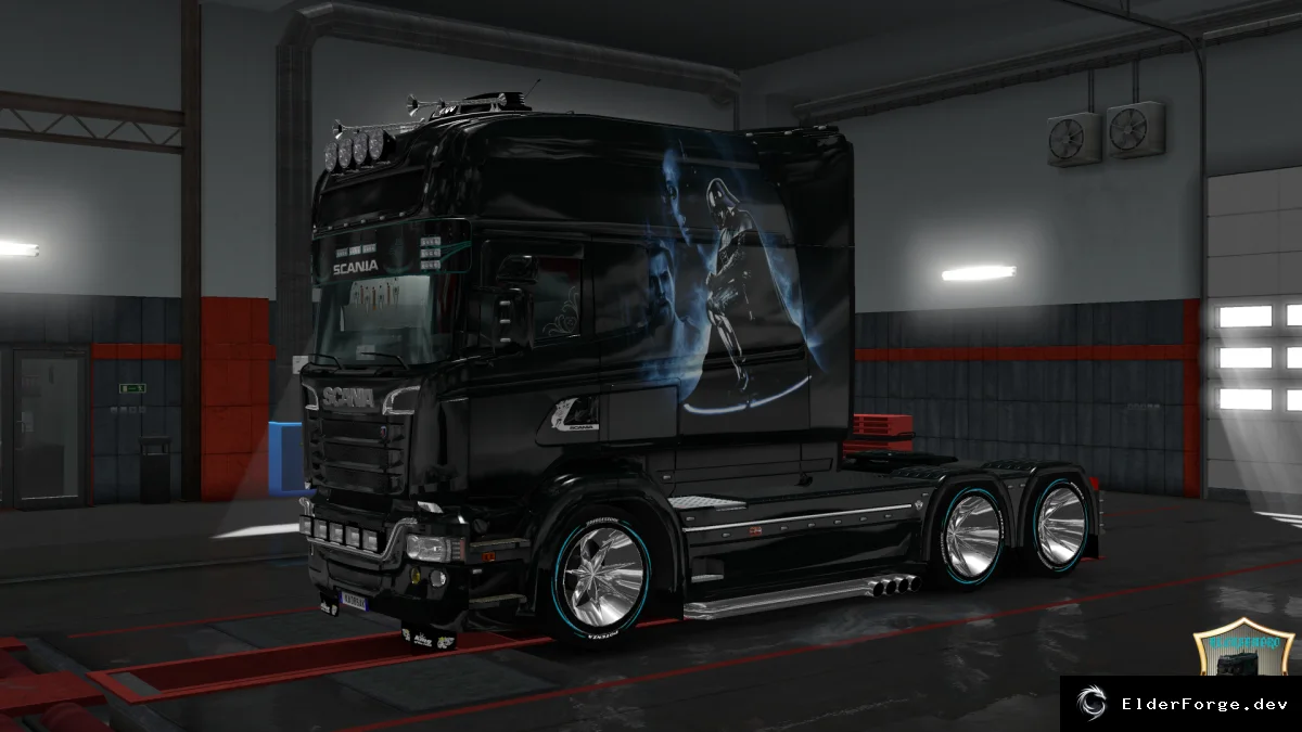 Обложка мода: Скин Darth Vader для Scania RS Longline – стильный внешний вид в ETS2