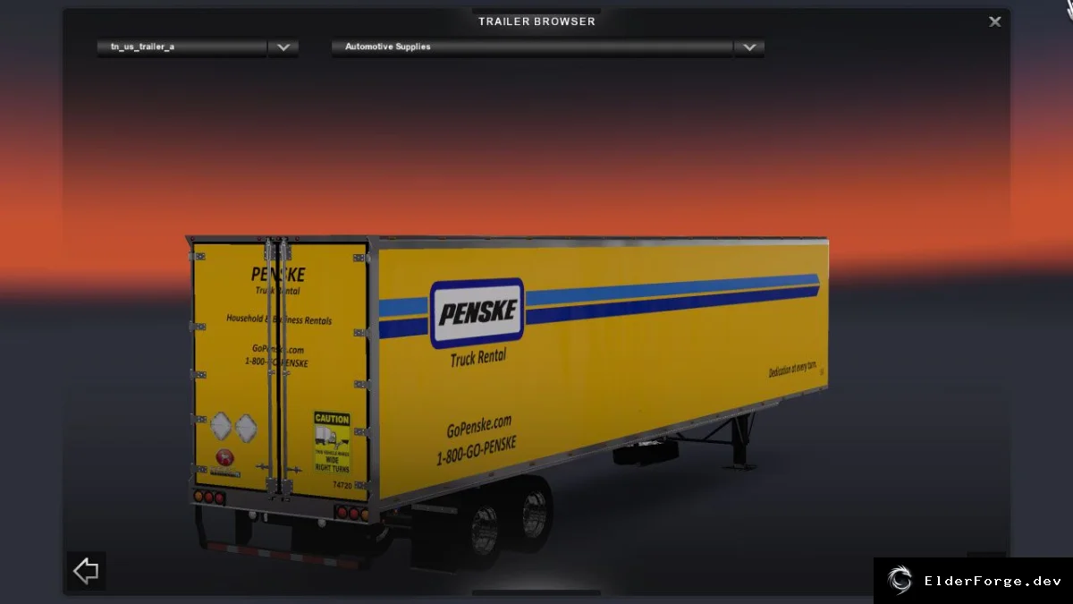 Обложка мода: Скин DC Penske для Kenworth T800 и автономного прицепа – Euro Truck Simulator 2