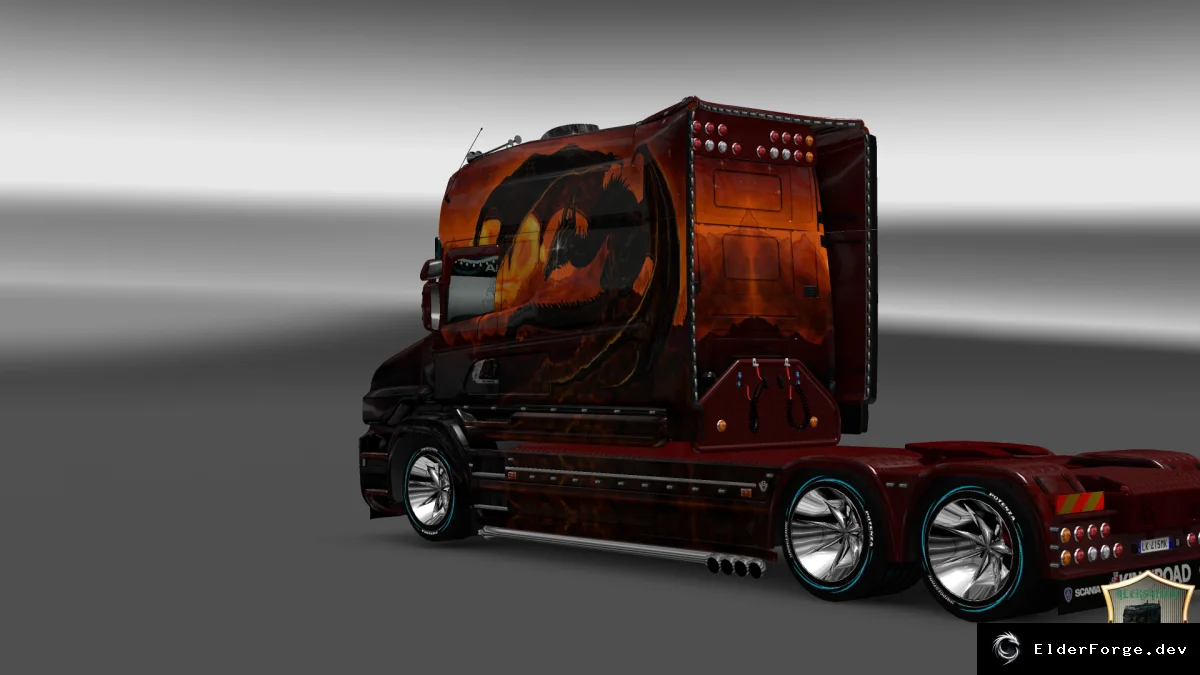 Обложка мода: Скин Dracon v3 для Scania T Longline – Euro Truck Simulator 2