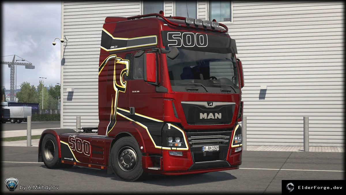 Обложка мода: Скин Evo Lion для MAN TGX Euro 6 – металлик, несколько цветов (ETS2)
