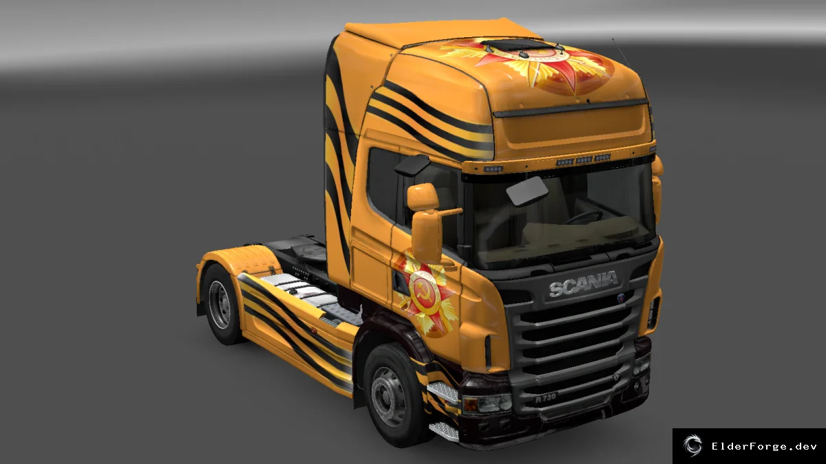 Обложка мода: Скин «Георгиевская ленточка» для Scania R в Euro Truck Simulator 2