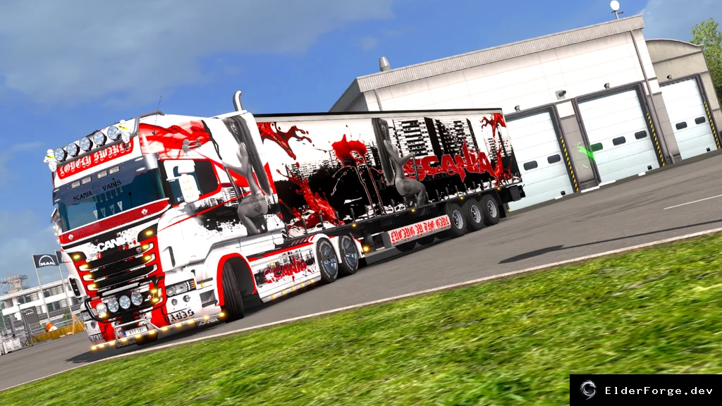 Обложка мода: Скин Girl Hard Abstract для Scania RS Longline и автономного прицепа в ETS2