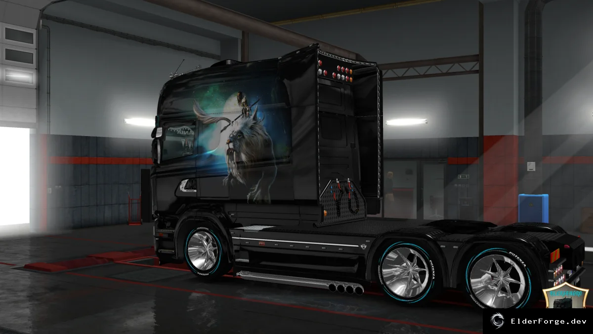 Обложка мода: Скин Girl on the Lion для Scania RS Longline – Euro Truck Simulator 2
