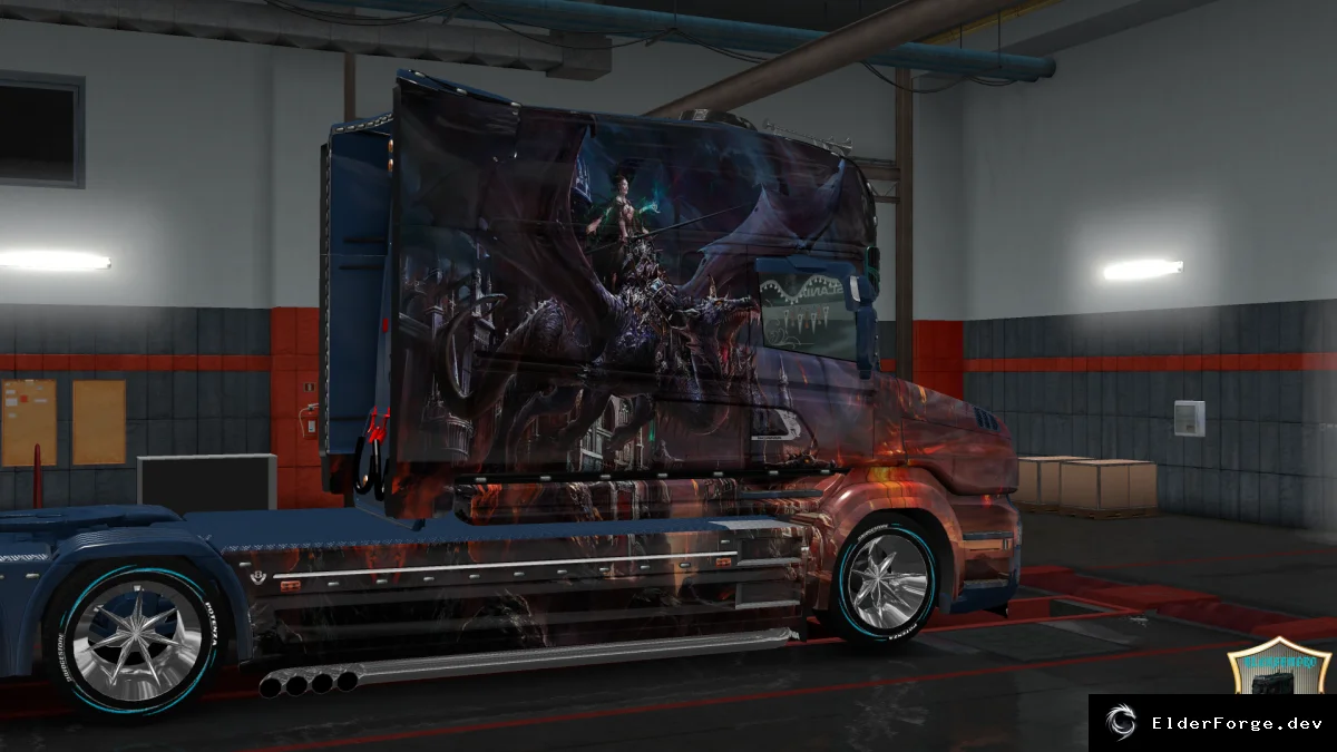 Обложка мода: Скин «Girl on Veverna» для Scania T Longline – Euro Truck Simulator 2