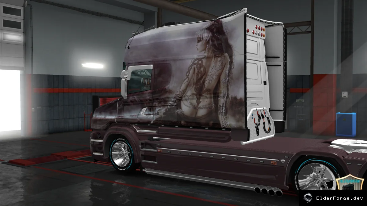 Обложка мода: Скин «Girl with a Sword» для Scania T Longline – Euro Truck Simulator 2
