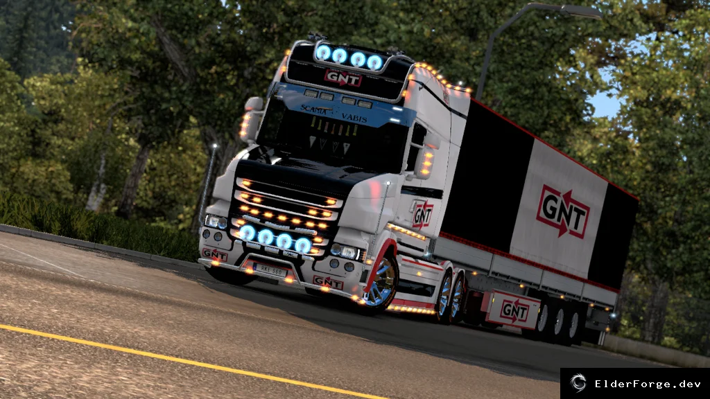 Обложка мода: Скин GNT Company для Scania T (RJL Longlie EXC) + прицеп Schmitz v3 – ETS2
