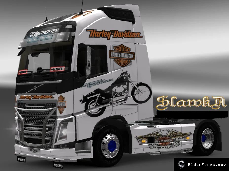 Обложка мода: Скин Harley‑Davidson для Volvo FH16 2013 – Euro Truck Simulator 2