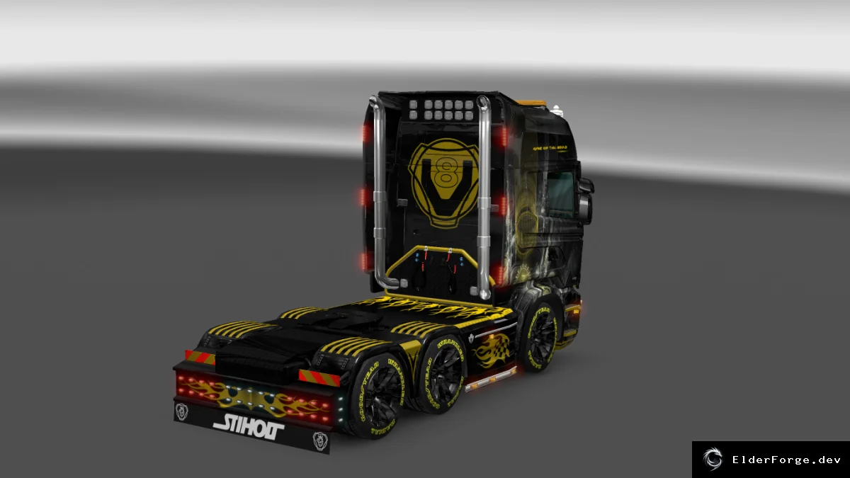 Обложка мода: Скин King of the Road для Scania RJL – новый внешний вид в Euro Truck Simulator 2