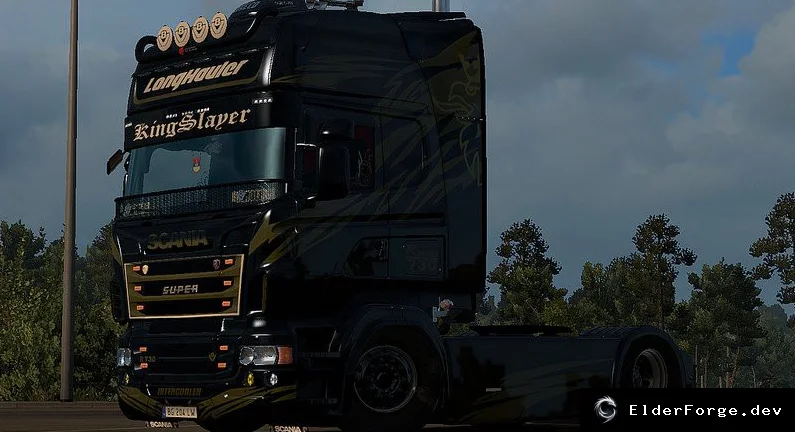 Обложка мода: Скин Kingslayer для Scania RJL – новый внешний вид в Euro Truck Simulator 2