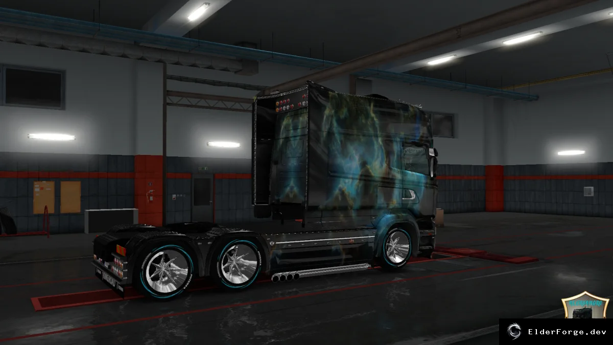 Обложка мода: Скин «Космос v2» для Scania RS Longline – новый внешний вид в ETS2
