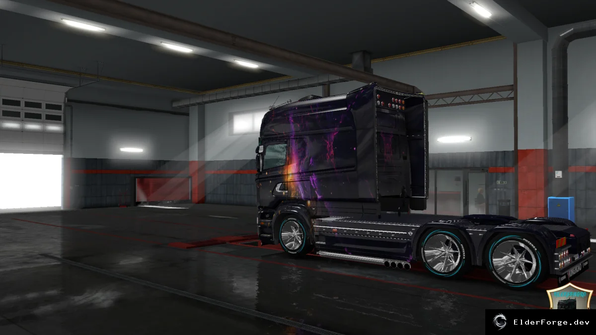Обложка мода: Скин Kosmos v3 для Scania RS Longline – Euro Truck Simulator 2