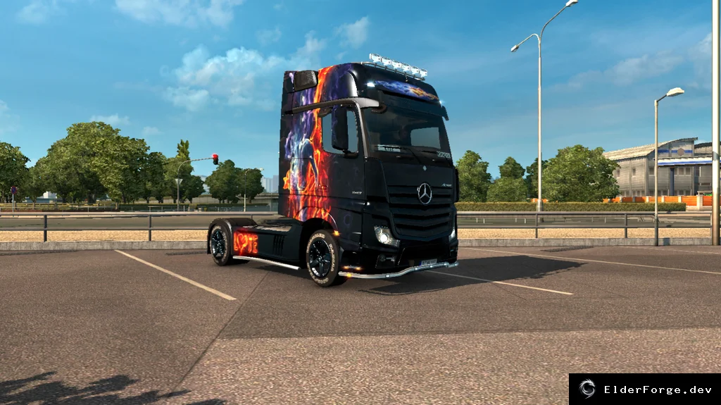 Обложка мода: Скин Love v2 для Mercedes-Benz Actros MPIV – Euro Truck Simulator 2