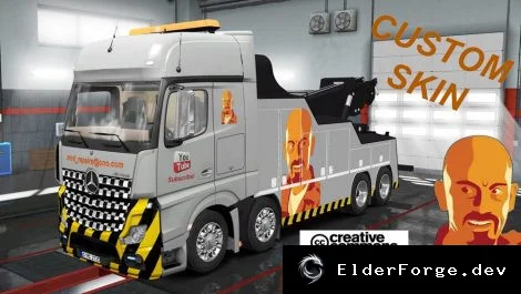 Обложка мода: Скин MB Actros MPIV Crane Truck для Euro Truck Simulator 2