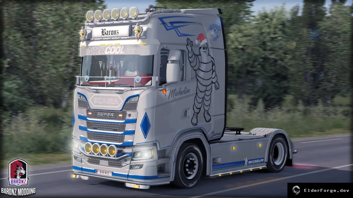 Обложка мода: Скин Michelin Christmas для Scania S 2016 NG в Euro Truck Simulator 2 (ETS2)