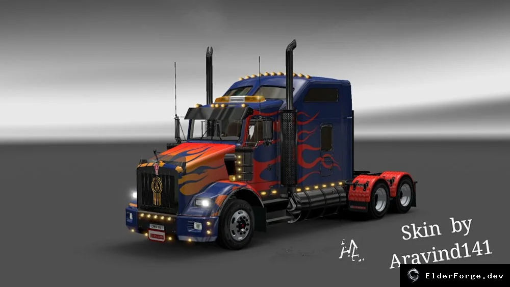 Обложка мода: Скин Optimus Prime для Kenworth T800 – Euro Truck Simulator 2