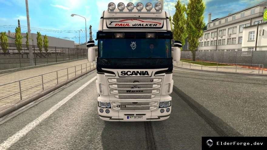Обложка мода: Скин Paul Walker для Scania RJL и автономного прицепа в ETS2