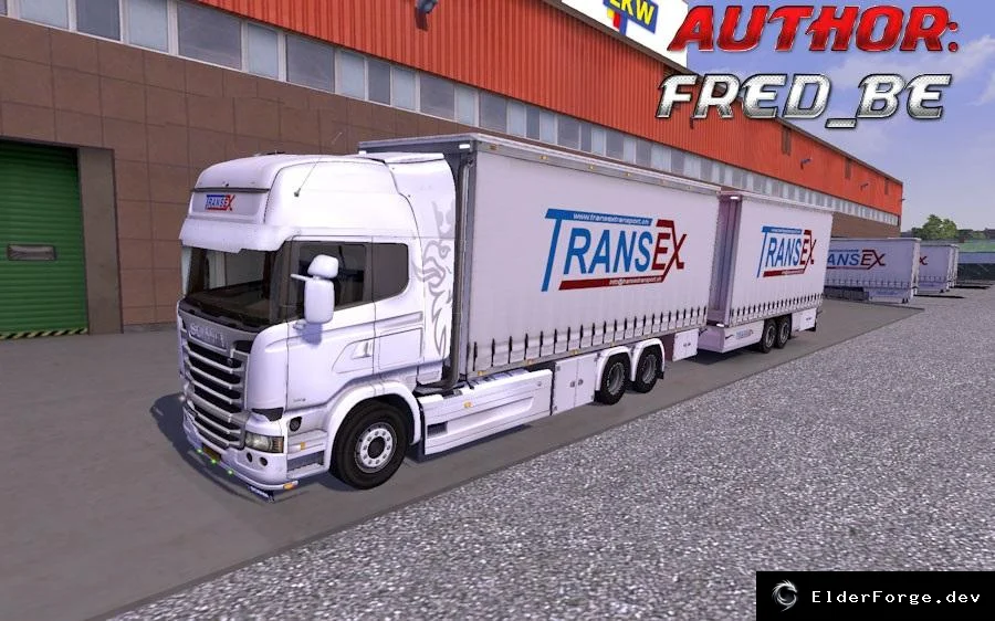 Обложка мода: Скин ProfiLiner Tandem Transex для Scania Streamline – стильный белый дизайн в ETS2
