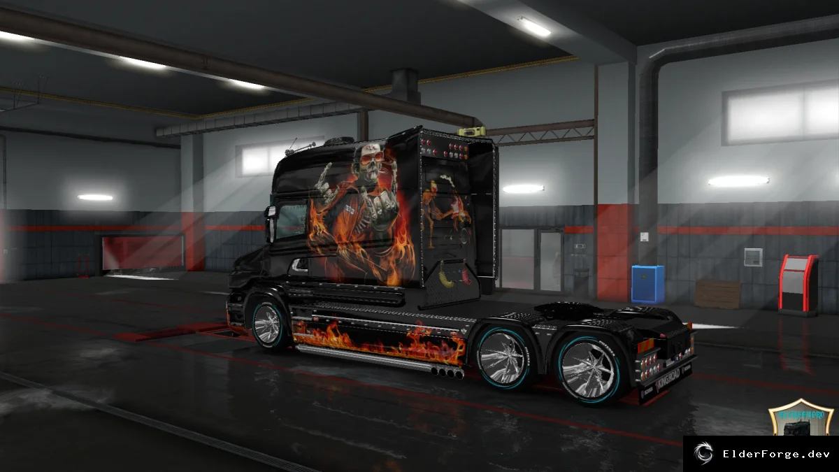 Обложка мода: Скин Roker для Scania T Longline – стильный внешний вид в ETS2
