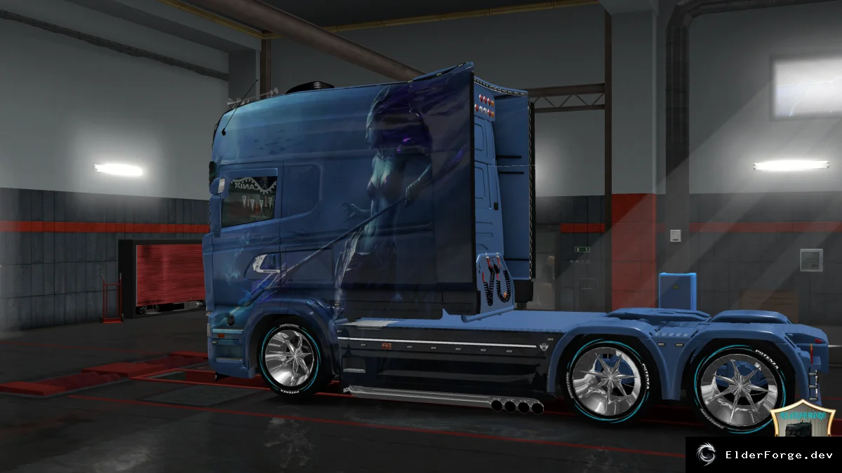 Обложка мода: Скин «Русалка» для Scania RS Longline – новый облик в Euro Truck Simulator 2