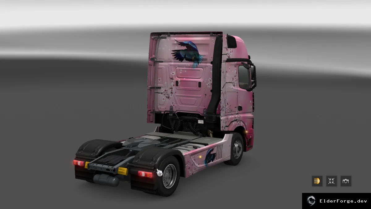 Обложка мода: Скин Sakura для Mercedes New Actros+ и прицепа в Euro Truck Simulator 2