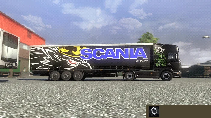 Обложка мода: Скин Scania для прицепов в Euro Truck Simulator 2 – стильный черный дизайн
