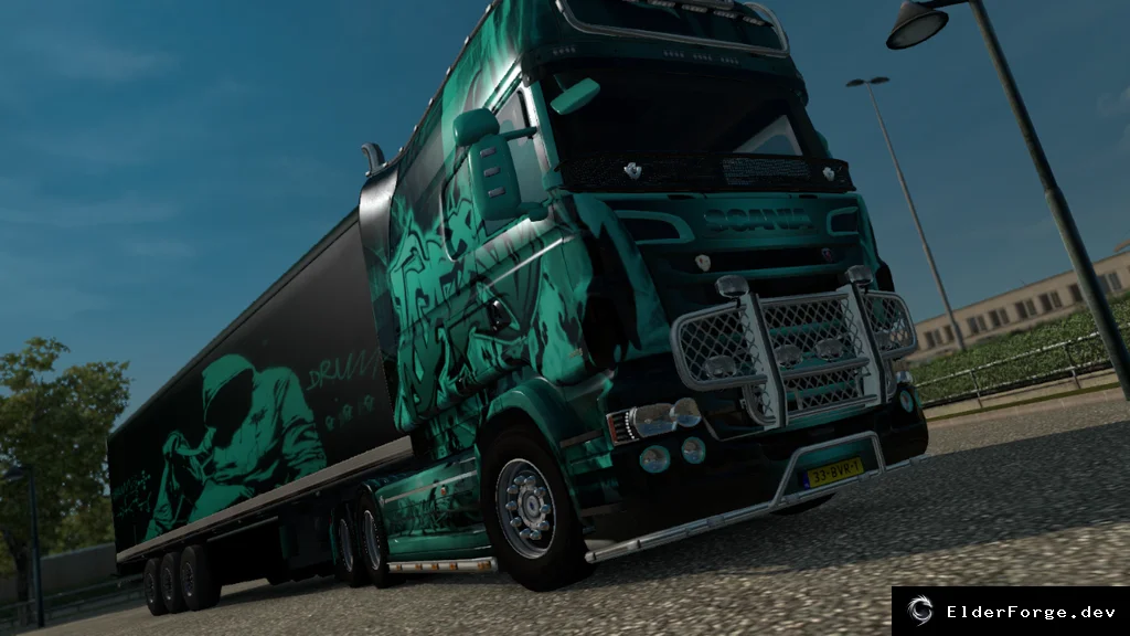 Обложка мода: Скин Scania RJL RS Graffiti + Прицеп для Euro Truck Simulator 2