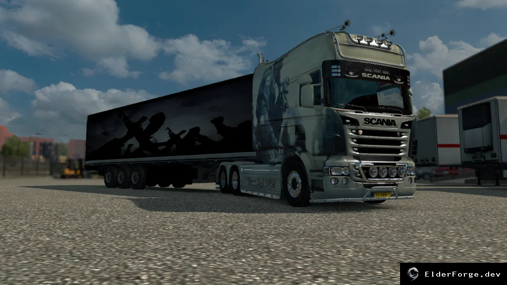 Обложка мода: Скин Scania RJL RS Омон + Прицеп для Euro Truck Simulator 2
