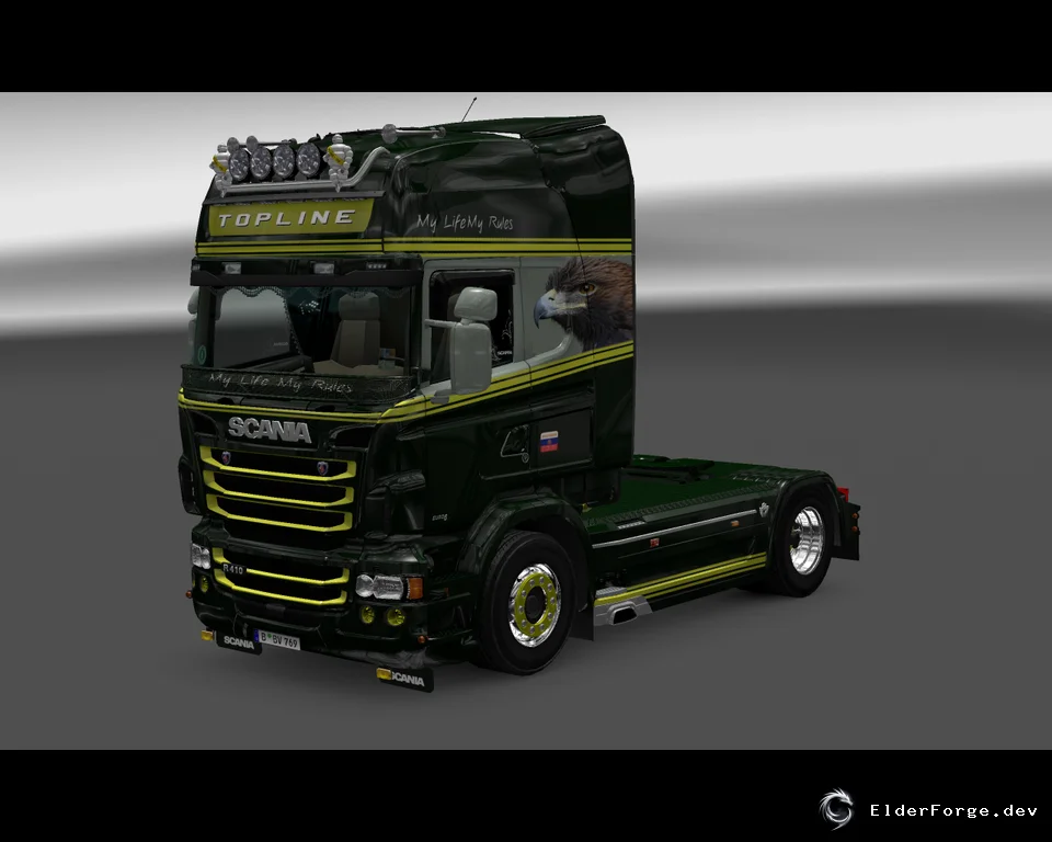 Обложка мода: Скин Scania RS (My Life My Rules) для Euro Truck Simulator 2