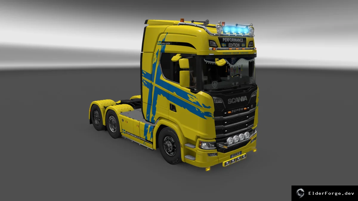 Обложка мода: Скин Scania S 2016 для ETS2 – два цветовых варианта: синий и жёлтый
