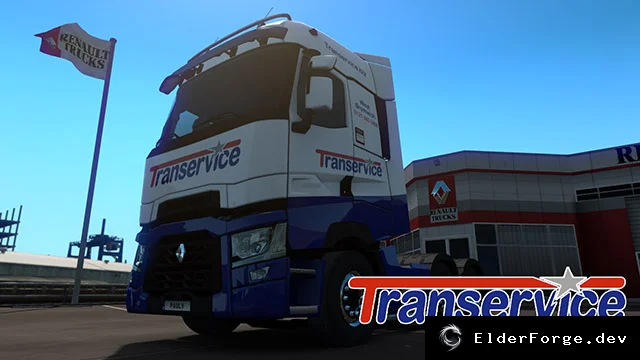 Обложка мода: Скин Transervice для Renault T в Euro Truck Simulator 2 (ETS2)