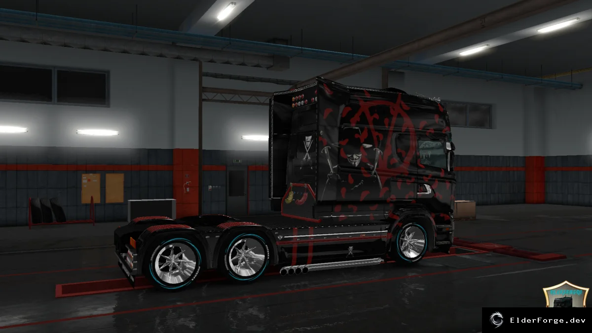 Обложка мода: Скин V Vindetta v2 для Scania RS Longline – ETS2
