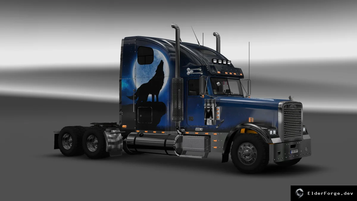 Обложка мода: Скин Wolf для Freightliner Classic XL Reworked – Euro Truck Simulator 2