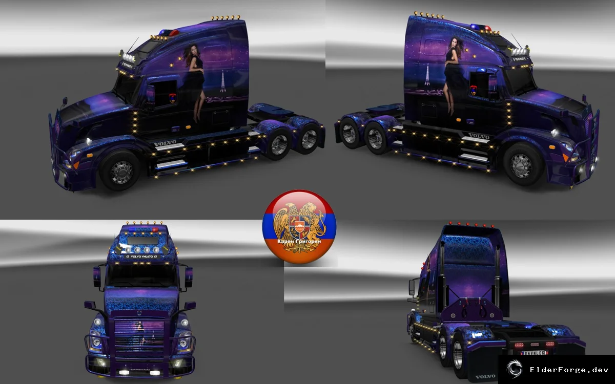 Обложка мода: Скин‑пак Adriana Lima для Volvo FH 670 и прицепа Krone 4‑axe – ETS2