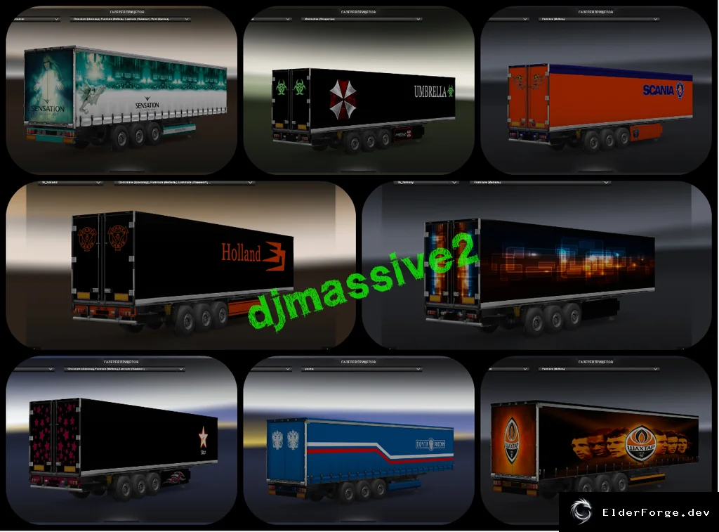 Обложка мода: Скин‑пак автономных прицепов для Euro Truck Simulator 2 – 11 новых моделей
