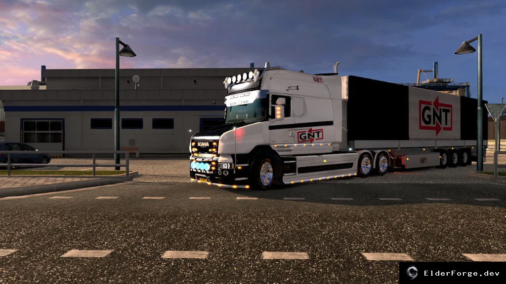 Обложка мода: Скин‑пак GNT для Scania T (RJL Longlie RXC) и прицепа Scandinavia в Euro Truck Simulator 2