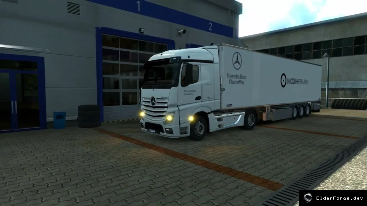 Обложка мода: Скинпак MB Actros MP4 и прицеп Chereau для Euro Truck Simulator 2