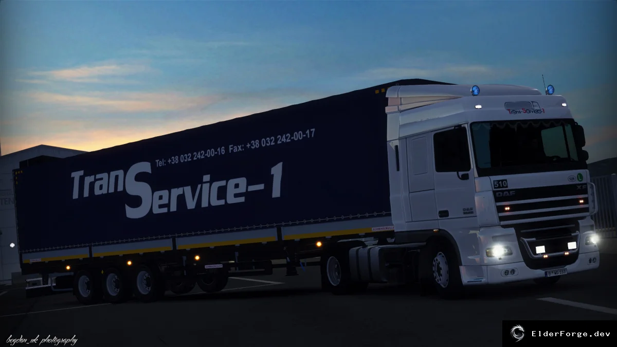 Обложка мода: Скин‑пак TransService‑1 для DAF XF 105 в Euro Truck Simulator 2