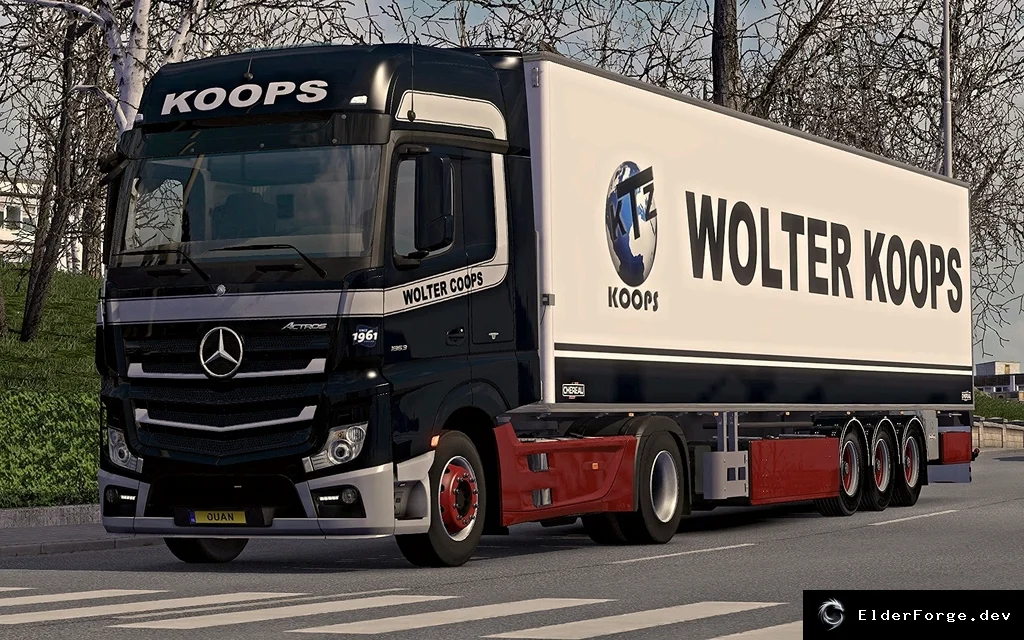 Обложка мода: Скин‑пак Wolter Koops для Mercedes Actros MP4 2014 и прицепа Chereau – ETS2