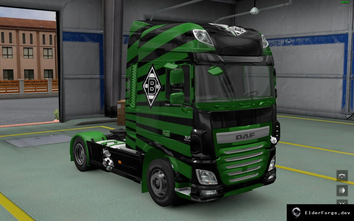 Обложка мода: Скины Borussia Mönchengladbach и Bayer Leverkusen + интерьер для DAF Euro6 – ETS2