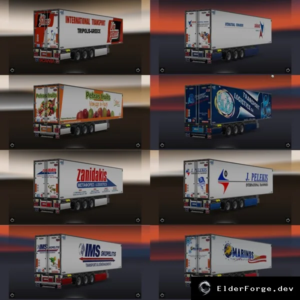 Обложка мода: Скины Chereau Trailer для греческих компаний в ETS2