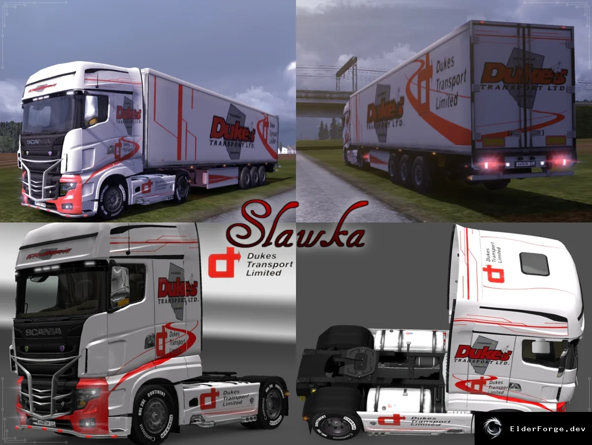 Обложка мода: Скины Scania R700 и автономный прицеп Dukes для Euro Truck Simulator 2