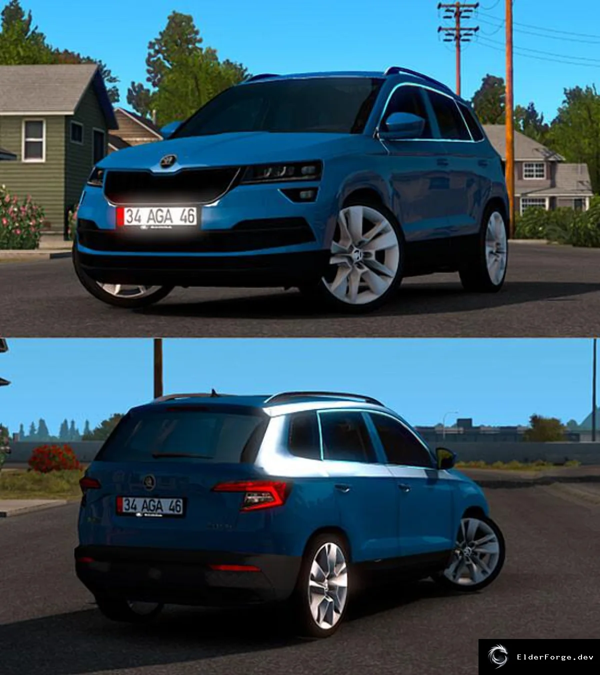 Обложка мода: Skoda Karoq 2018 для Euro Truck Simulator 2 – полная модель v3.1 (ETS2 1.41)