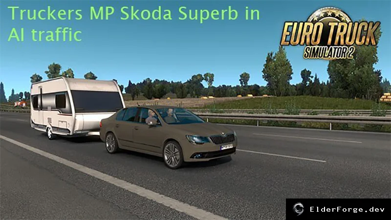 Обложка мода: Skoda Superb в трафике ETS2 – автономные авто без конфликтов