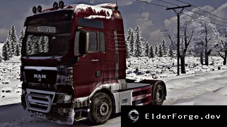 Обложка мода: Снежный скин для MAN в Euro Truck Simulator 2 – зимний внешний вид