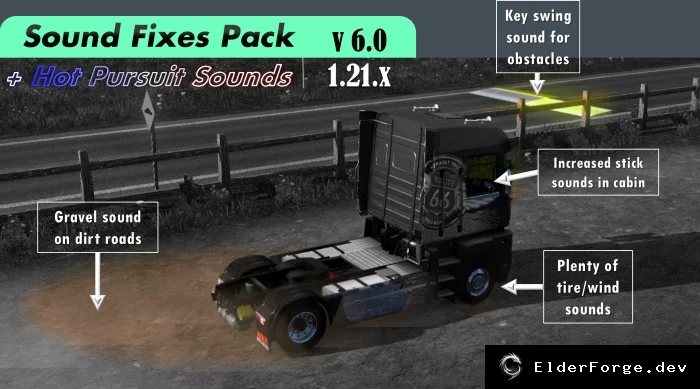 Обложка мода: Sound Fixes Pack + Hot Pursuit Sounds v6.0 для Euro Truck Simulator 2