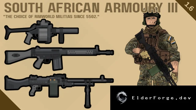 South African Armoury III – новые боевые винтовки и гранатомёт для RimWorld