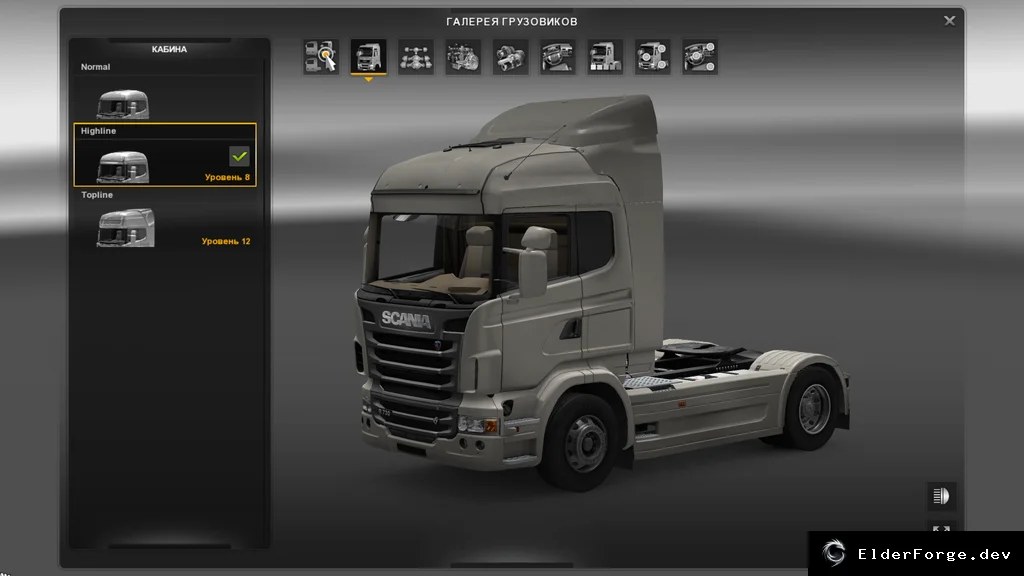 Обложка мода: Спойлер Scania R для кабины Highline – мод для Euro Truck Simulator 2